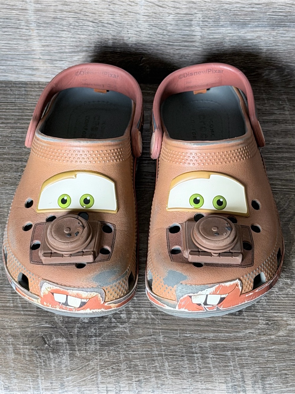 Disney Pixar Cars Tow Mater Crocs Kids C13 Rare Character Clogs